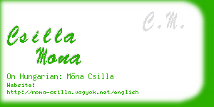 csilla mona business card